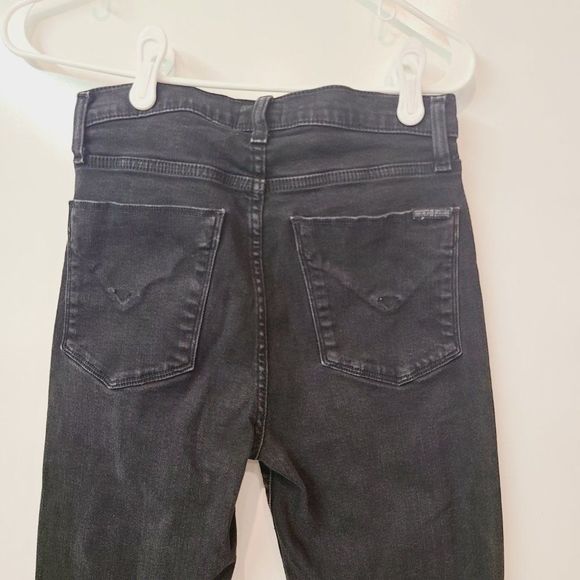 Hudson Jeans Zoeyy High Rise Ankle Straight Black Distressed Denim Sz 26 - Picture 3 of 8